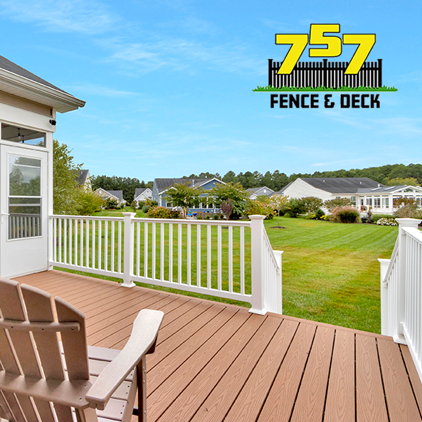 Backyard deck railing installation