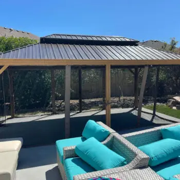 Covered deck pergola installation backyard