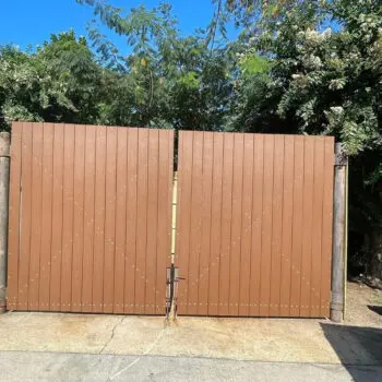 wood privacy fence driveway gate