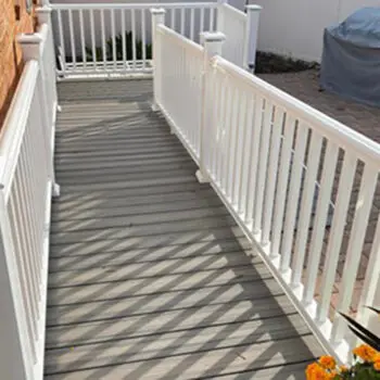 Composite deck with white railing