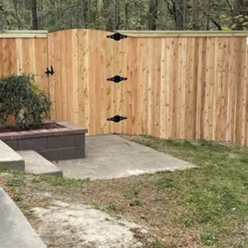 Wood privacy fence with gate