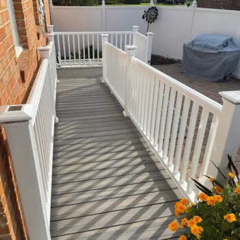 White deck railings vinyl fence