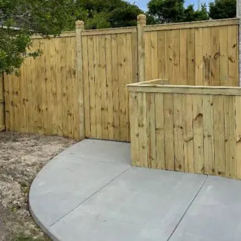 new wooden privacy fence installation
